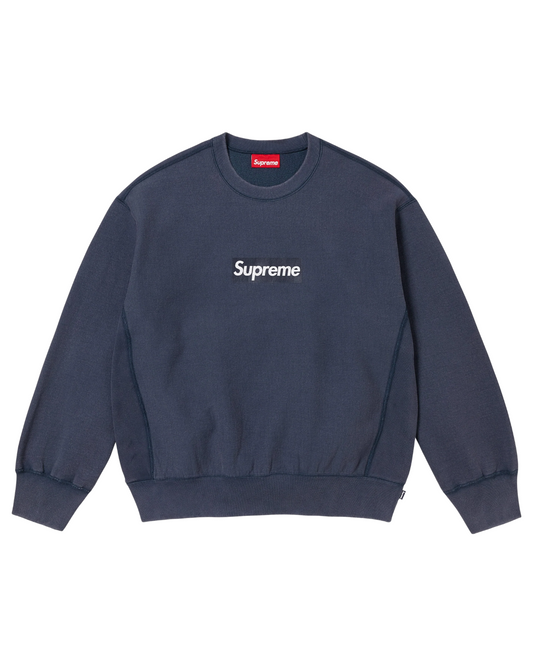 Supreme Washed Box Logo Crewneck Navy