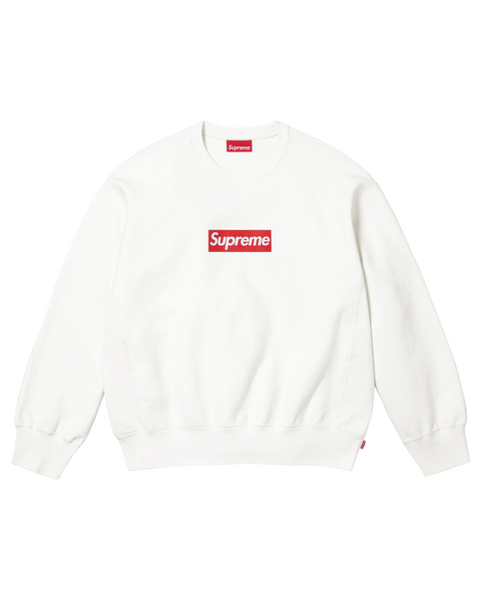Supreme Washed Box Logo Crewneck White