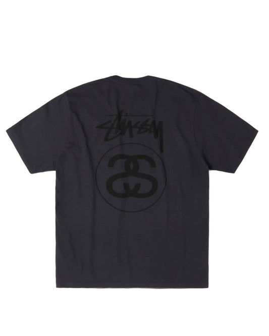 STUSSY STOCK LINK TEE PIGMENT DYED BLACK